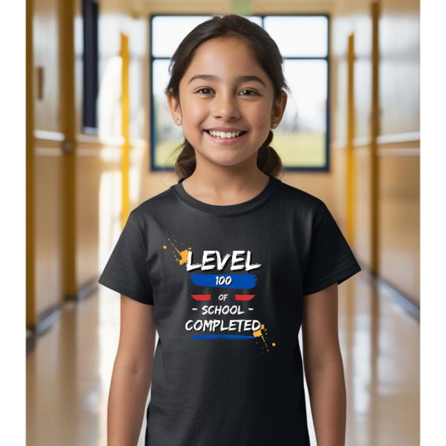 Camiseta Nivel 100 desbloqueado: 100 días de escolares (Subido por el creador)