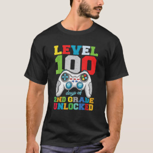 Camiseta Nivel 100 Días De 2º Grado Jugador De Vídeo Desblo