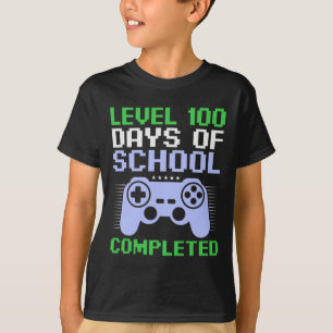 Camiseta Nivel 100 días de escuela completado para niños