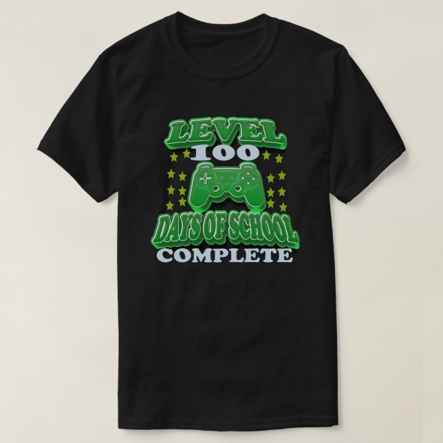Camiseta nivel 100 días de escuela completos (Diseño del anverso)