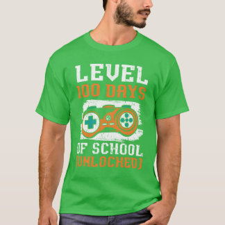 Camiseta Nivel 100 Días De Escuela Desbloqueado Videojuego