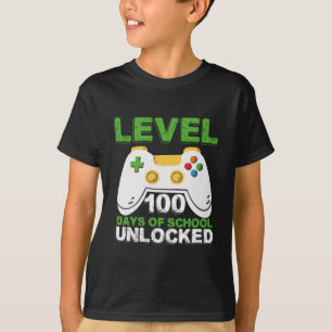 Camiseta Nivel 100 Días De Escuela Desbloqueado Videojuego 