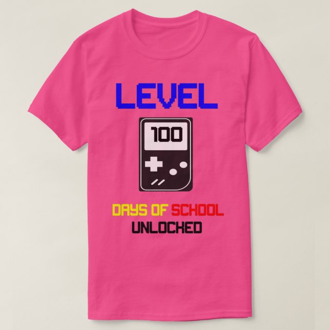 Camiseta Nivel 100 Días De Escuela Desbloqueados 38 (Diseño del anverso)