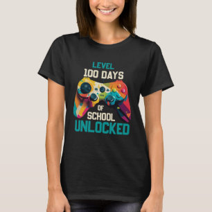 Camiseta Nivel 100 Días de Escuela Niños desbloqueados 100