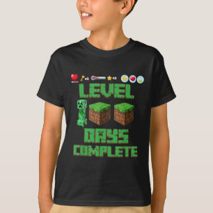 Camiseta Nivel 100 Días De Escuela Píxel De Juego Desbloque