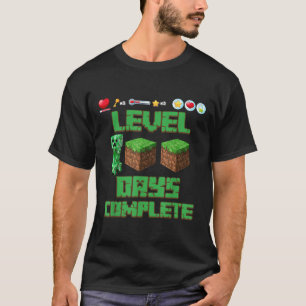 Camiseta Nivel 100 Días De Escuela Píxel De Juego Desbloque