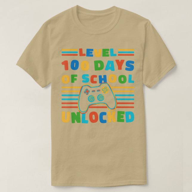 Camiseta Nivel 100 días de escuela sin bloqueo Retro 100º d (Diseño del anverso)