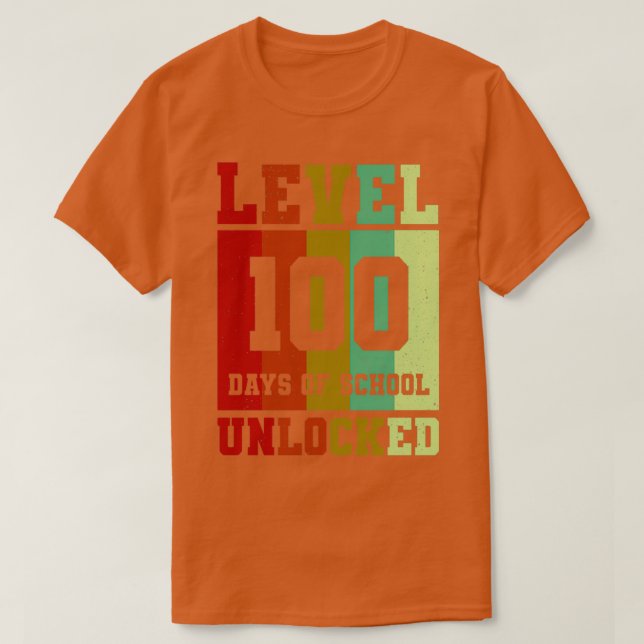 Camiseta nivel 100 días de escuela sin llave 42 (Diseño del anverso)