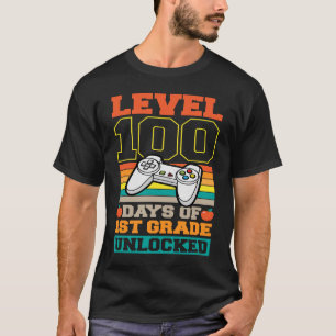 Camiseta Nivel 100 días de juegos de video de primer grado