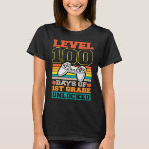 Camiseta Nivel 100 días de juegos de video de primer grado