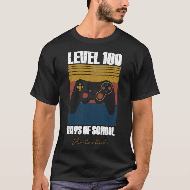 Camiseta Nivel 100 Días de la Escuela 100 días de videojuga (Anverso)
