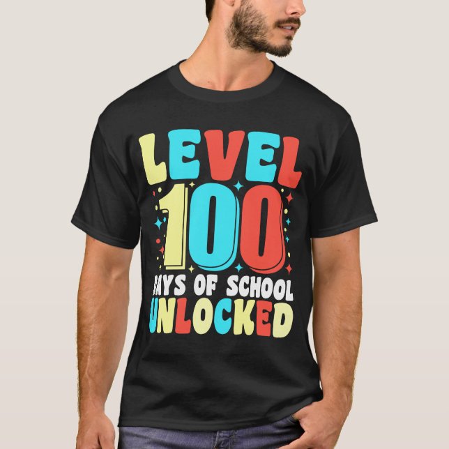 Camiseta Nivel 100 Días De La Escuela Juego De Video Jugado (Anverso)