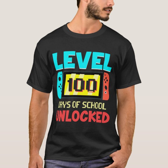 Camiseta Nivel 100 Días De La Escuela Juego De Video Jugado (Anverso)