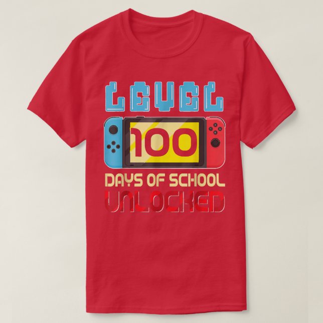 Camiseta Nivel 100 Días De La Escuela Juego De Video Jugado (Diseño del anverso)