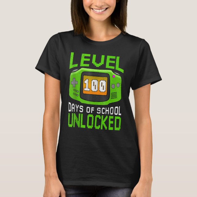 Camiseta Nivel 100 Días De La Escuela Juego De Video Jugado (Anverso)