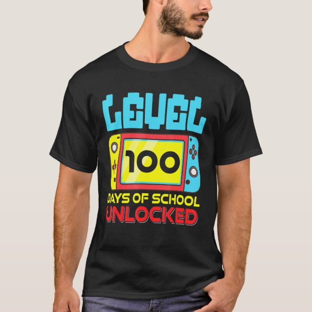 Camiseta Nivel 100 Días De La Escuela Juego De Video Jugado (Anverso)