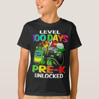 Camiseta Nivel 100 días de pre-K desbloqueado 100 días de S