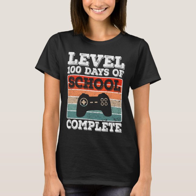 Camiseta Nivel 100 Días Escolares De Video De Jugadores Com (Anverso)