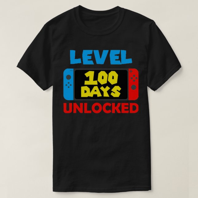 Camiseta Nivel 100 Días Escolares Para Los Amantes Del Jueg (Diseño del anverso)