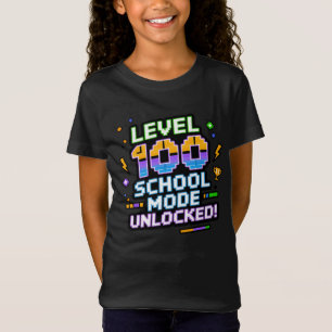 Camiseta Nivel 100 Modo Escuela Desbloqueado 100º Día de la