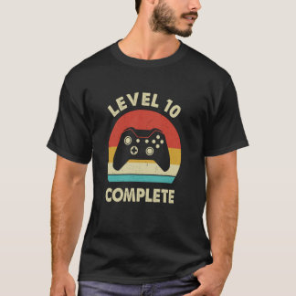 Camiseta Nivel 10 Completado Retro 10 Años Bodas de Aniver