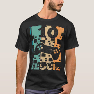 Camiseta Nivel 10 de videojugador vintage 10 desbloqueado 1