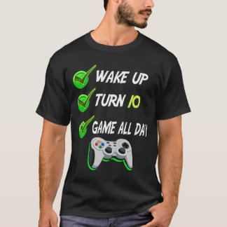 Camiseta Nivel 10 desbloqueado 10 cumpleaños juego limpio r