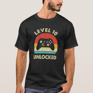 Camiseta Nivel 10 Desbloqueado Gracioso Retro Video Gamer 1