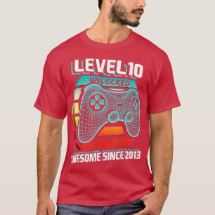 Camiseta Nivel 10 Desbloqueado Impresionante videojuego 201
