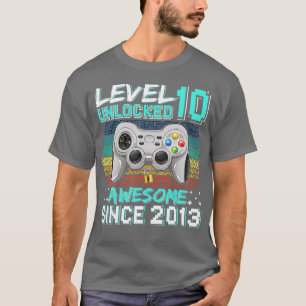 Camiseta Nivel 10 Desbloqueado Impresionante videojuego 201