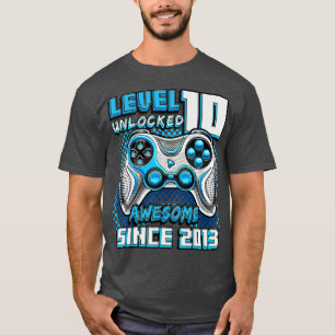 Camiseta Nivel 10 Desbloqueado Impresionante videojuego 201
