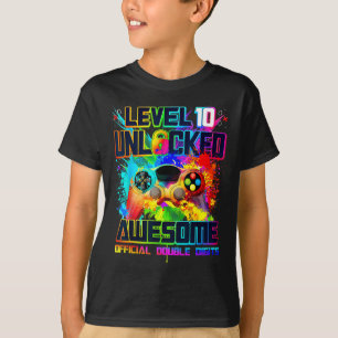 Camiseta Nivel 10 Desbloqueado Increíble Cumpleaños de Chic