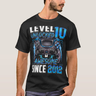 Camiseta Nivel 10 desbloqueado increíble desde 2012 10º cum