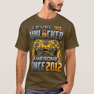 Camiseta Nivel 10 desbloqueado increíble desde 2012 10º cum