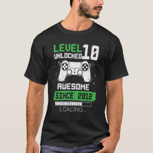Camiseta Nivel 10 desbloqueado increíble desde 2012 Gamer 1