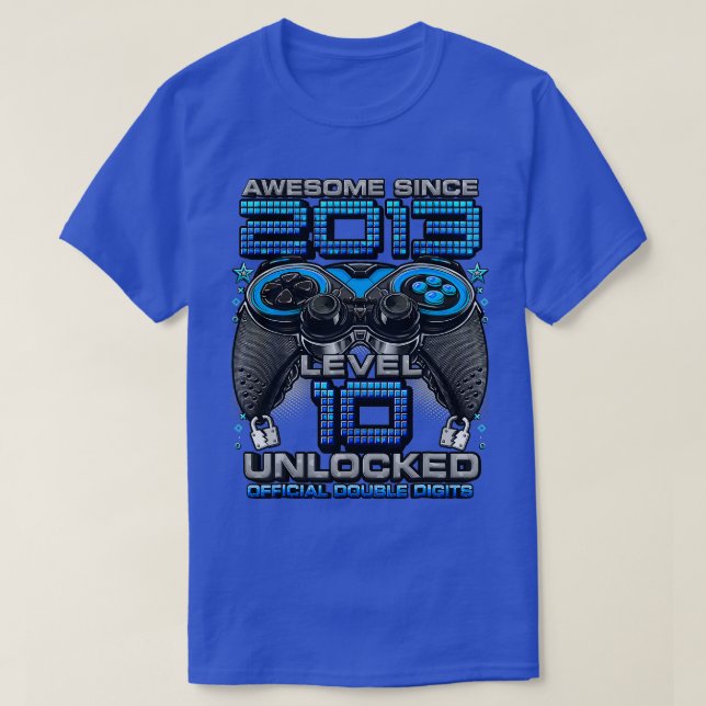 Camiseta Nivel 10 desbloqueado increíble desde 2013 10º cum (Diseño del anverso)