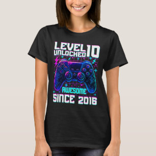 Camiseta Nivel 10 desbloqueado increíble desde 2016 10º cum
