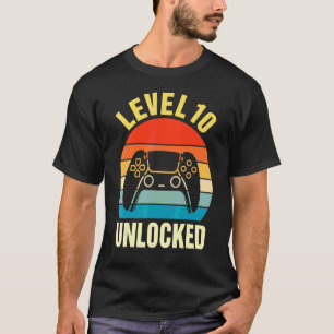 Camiseta Nivel 10 Desbloqueado Videojugador Cumpleaños 10