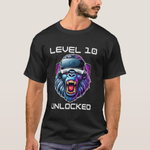 Camiseta Nivel 10 Desbloqueado Videojugador Divertido Cumpl