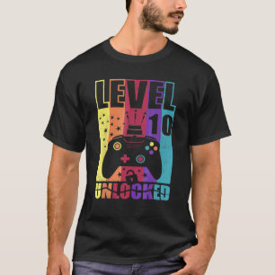 Camiseta Nivel 10 Desbloqueados Nivel De Cumpleaños Hasta D