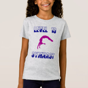 Camiseta Nivel 10 Gimnasia Gimnasta Azul y Magenta