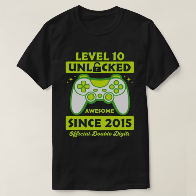 Camiseta Nivel 10 Impresionante desbloqueado 2015 10º niño  (Diseño del anverso)