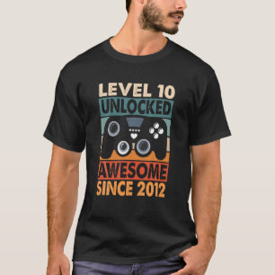 Camiseta Nivel 10 Unlocked Awesome 2012 Video Game 8Th Birt