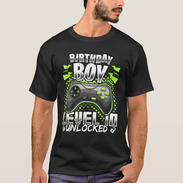 Camiseta Nivel 10 Video Gamer Desbloqueado 10.º Regalo De C (Anverso)