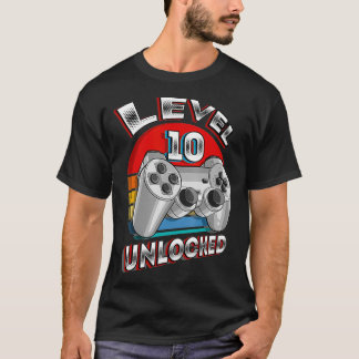 Camiseta Nivel 10 Videojuego coincidente sin bloquear 10 cu
