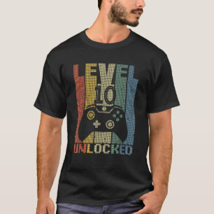 Camiseta Nivel 10 Videojuego desbloqueado 10.º jugador de c