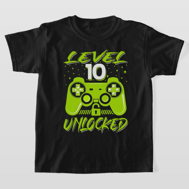 Camiseta Nivel 10 Videojuego desbloqueado 10.º jugador de c (Distribución)