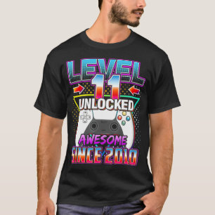 Camiseta Nivel 11 Desbloqueado Impresionante 11 videojuego 