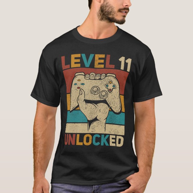 Camiseta Nivel 11 Desbloqueados 11 años de edad Ropa de fie (Anverso)