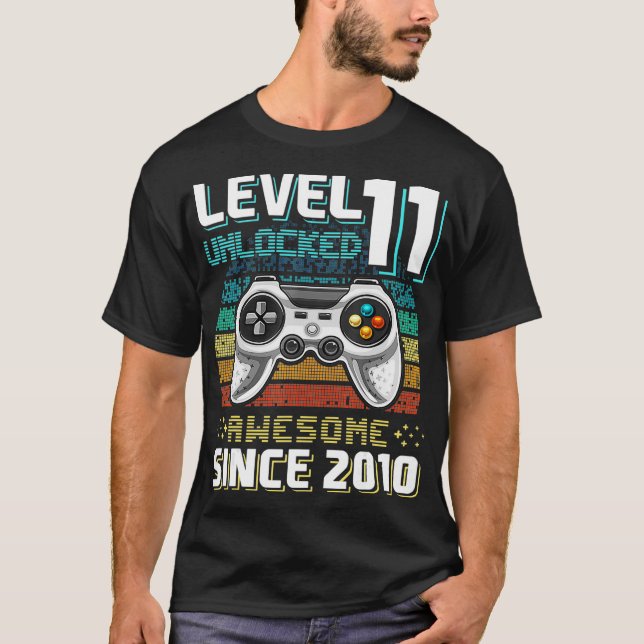 Camiseta Nivel 11 Juego de video 2010 Desbloqueado Impresio (Anverso)
